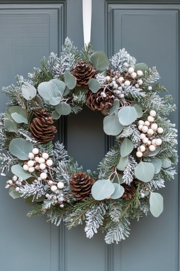 a diy christmas wreath on front door (2)